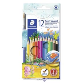   Akvarell ceruza készlet, hatszögletű, ecsettel, STAEDTLER "Noris® aquarell 144 10"