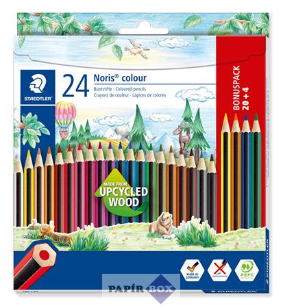 Színes ceruza készlet, hatszögletű, STAEDTLER "Noris Colour 185", 20+4 különböző szín