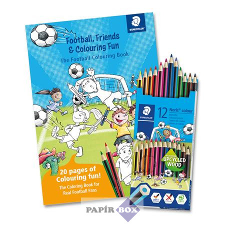 Színes ceruza készlet, hatszögletű, színezőfüzettel, STAEDTLER "Noris® Colour 185"