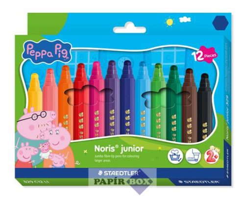 Filctoll készlet, 2,5 mm, kimosható, jumbo, STAEDTLER „Noris® junior 329”, Peppa malac