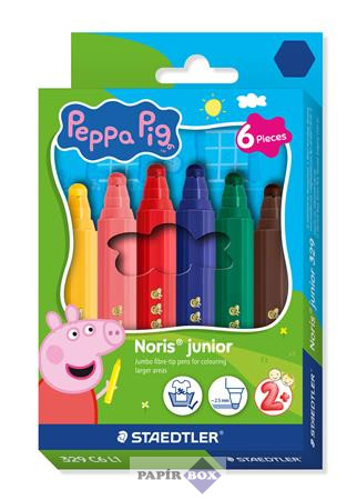 Filctoll készlet, 2,5 mm, kimosható, jumbo, STAEDTLER „Noris® junior 329”, Peppa malac