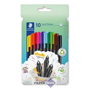   Tűfilc készlet, 0,3 mm, STAEDTLER "Triplus 334", 10 különböző szín