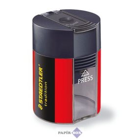   Hegyező, egylyukú, tartályos, STAEDTLER "511", fekete-piros