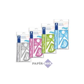   Vonalzókészlet, műanyag, hajlítható, 4 darabos, STAEDTLER "569 PB", vegyes színek