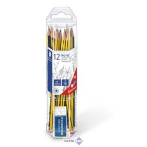   Grafitceruza készlet, ajándék radírral, HB, hatszögletű, STAEDTLER "Noris 120"