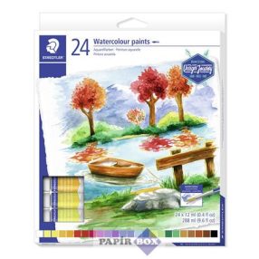   Akvarell festék, tubusos, STAEDTLER "8880", 24 különböző szín