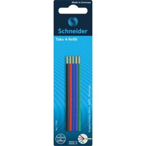   Golyóstollbetét, 0,5 mm, SCHNEIDER "Take 4", 4 különböző szín, 5db/csg