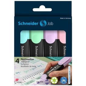   Szövegkiemelő készlet, 1-5 mm, SCHNEIDER "Job Pastel", pasztell 