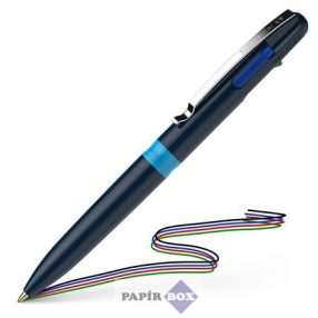   Golyóstoll, 0,5 mm, nyomógombos, négyszínű, SCHNEIDER "Take 4", sötétkék