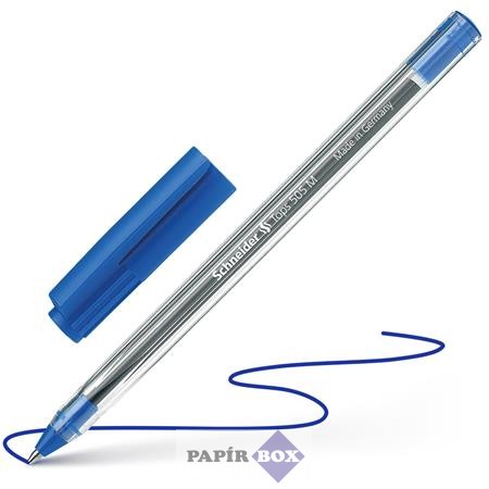 Golyóstoll, 0,5 mm, kupakos, SCHNEIDER "Tops 505 M", kék