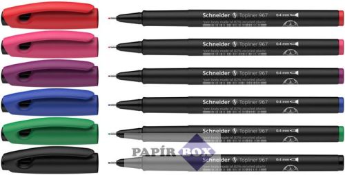 Tűfilc készlet, 0,4 mm, SCHNEIDER "Topliner 967", 6db/klt