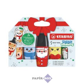   Szövegkiemelő készlet, 2-5 mm, STABILO "Boss Mini Frosty Friends", 5 különböző szín