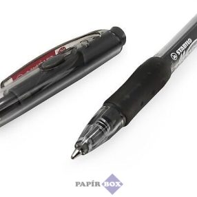   Golyóstoll, 0,38 mm, nyomógombos, STABILO "Marathon", fekete