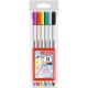 Ecsetirón készlet, STABILO "Pen 68 brush", 6 különböző szín