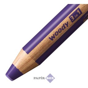   Színes ceruza, kerek, vastag, STABILO "Woody 3 in 1", viola (lila)