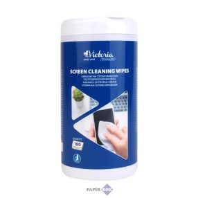   Tisztítókendő, képernyőhöz, 100 db, VICTORIA TECHNOLOGY