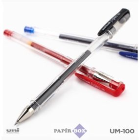   Zseléstoll, 0,3 mm, kupakos, UNI "UM-100 Signo Micro", fekete