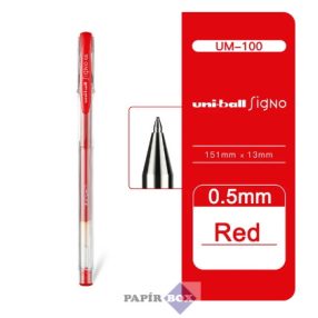   Zseléstoll, 0,3 mm, kupakos, UNI "UM-100 Signo Micro", piros