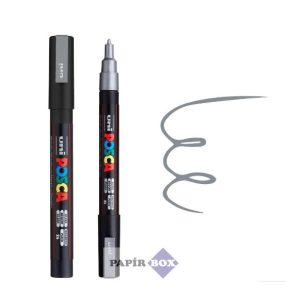 Dekormarker, 0,9-1,3 mm, UNI "Posca PC-3M", ezüst