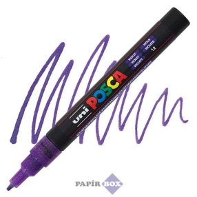   Dekormarker, 0,9-1,3 mm, UNI "Posca PC-3ML", fényes lila, csillámos