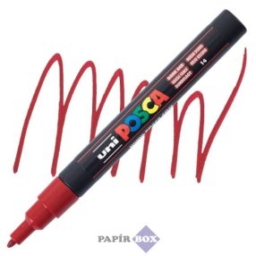   Dekormarker, 0,9-1,3 mm, UNI "Posca PC-3M", sötétpiros
