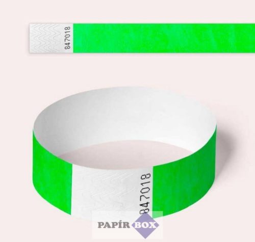 Karszalag, 3/4", tyvek, neon zöld 100db/csg