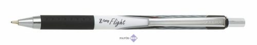 Golyóstoll, 0,34 mm, nyomógombos, ZEBRA "Z-Grip Flight", fekete