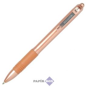   Golyóstoll, 0,27 mm, nyomógombos, ZEBRA "Z-Grip Smooth Rose Gold", kék