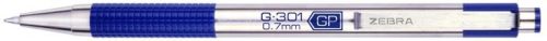 Zseléstoll, 0,38 mm, nyomógombos, ZEBRA "G-301", kék