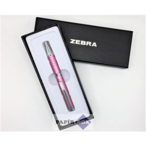   Golyóstoll, 0,24 mm, teleszkópos, metálpink tolltest, ZEBRA "SL-F1", kék