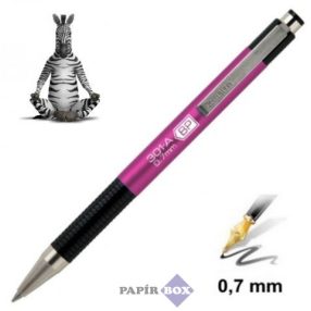   Golyóstoll, 0,24 mm, nyomógombos, rózsaszín tolltest, ZEBRA "F-301 A", kék