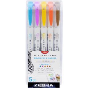   Ecsetirón készlet, kétvégű ZEBRA "Mildliner Warm"