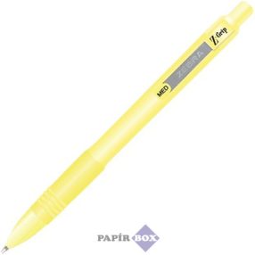   Golyóstoll, 0,27 mm, nyomógombos, sárga tolltest, ZEBRA "Z-Grip Pastel", kék