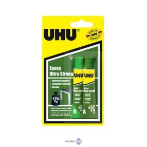  Ragasztó, erős, kétkomponensű, 2x10 ml, UHU "Epoxy Ultra Strong"