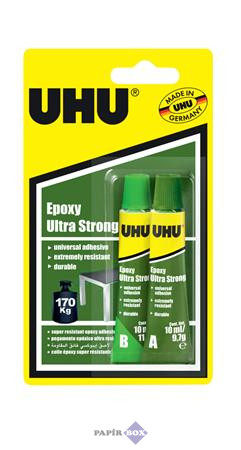 Ragasztó, erős, kétkomponensű, 2x10 ml, UHU "Epoxy Ultra Strong"