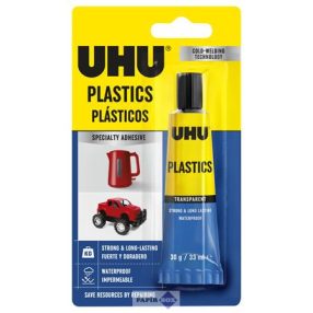 Ragasztó, univerzális, 30 g, UHU "Plastic"