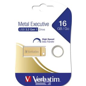   Pendrive, 16GB, USB 3.2, VERBATIM "Executive Metal" arany