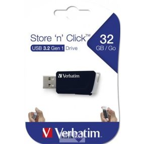   Pendrive, 32GB, USB 3.2, 80/25MB/sec, VERBATIM "Store n Click", fekete