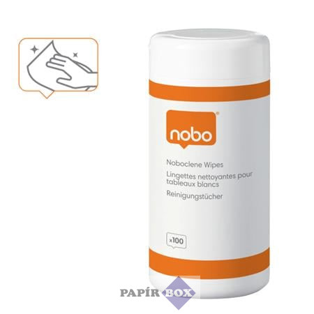 Nedves tisztítókendő, hengerben,100 db, NOBO "Noboclene"
