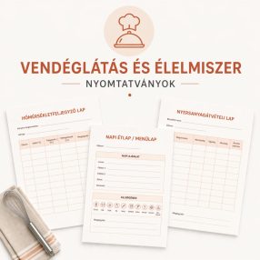 Vendéglátás és élelmiszer nyomtatványok